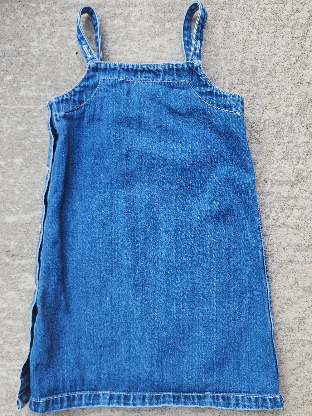 Vintage Ralph Lauren Girls Denim Dress Polo Bear Embroidered Jumper Size 5